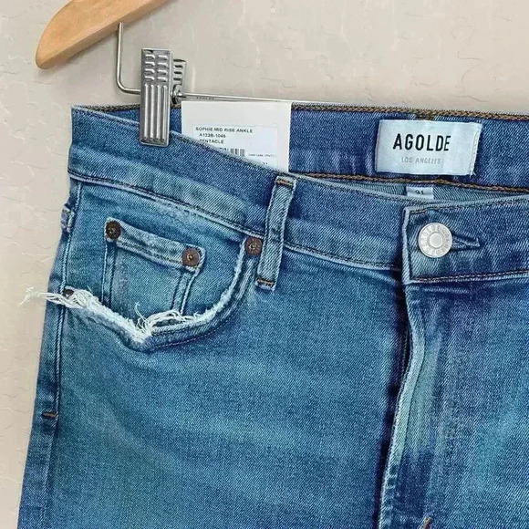 AGOLDE Sophie Mid Rise Ankle Jeans Size 31 - Picture 4 of 13